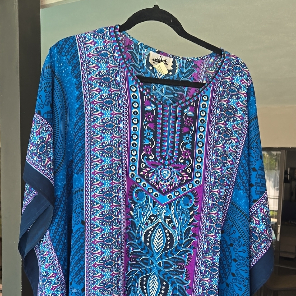 Bohemian Blue and Purple Kaftan